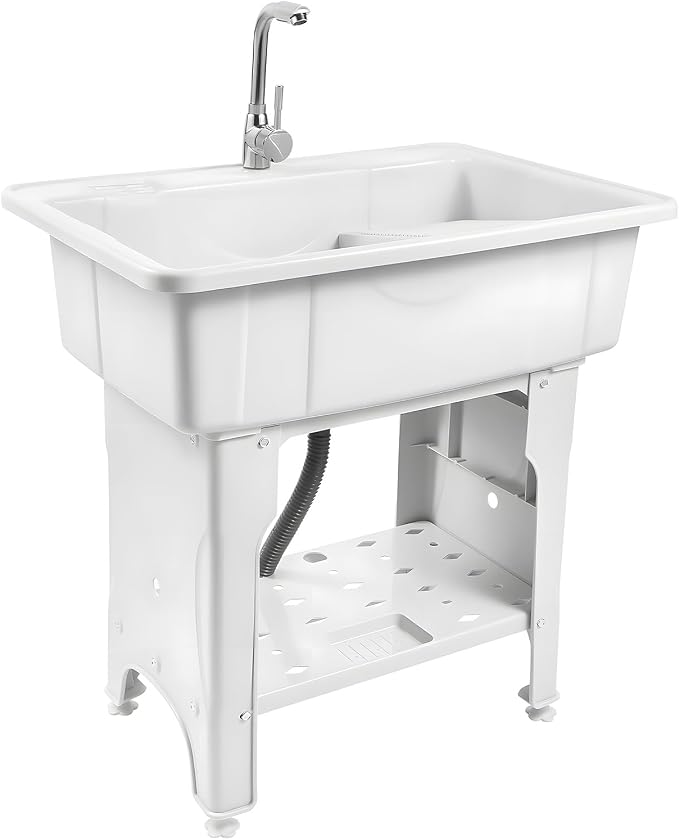 Freestanding Utility Sink Plastic Laundry Tub Sink by Unknown