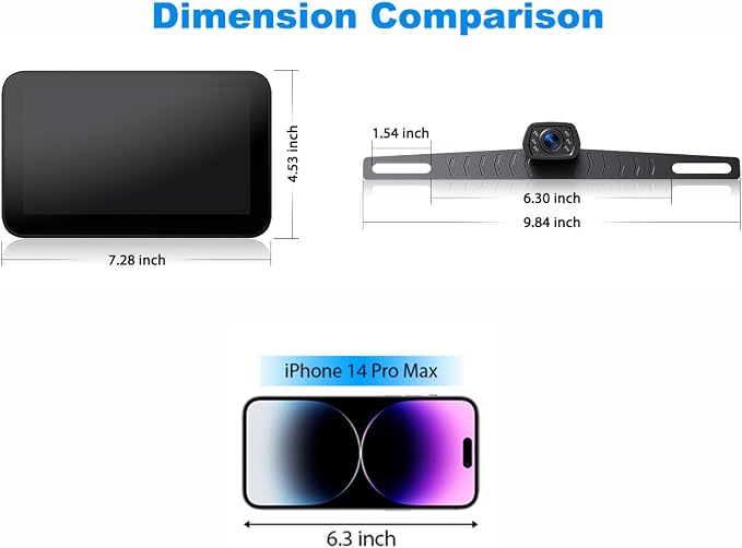 Wired Backup Camera Kit with 7" Monitor, HD 1080P Display - Image 8