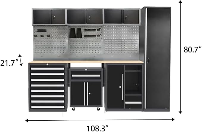 JZD Garage Storage Cabinet System Workbench Set Workshop - Image 2