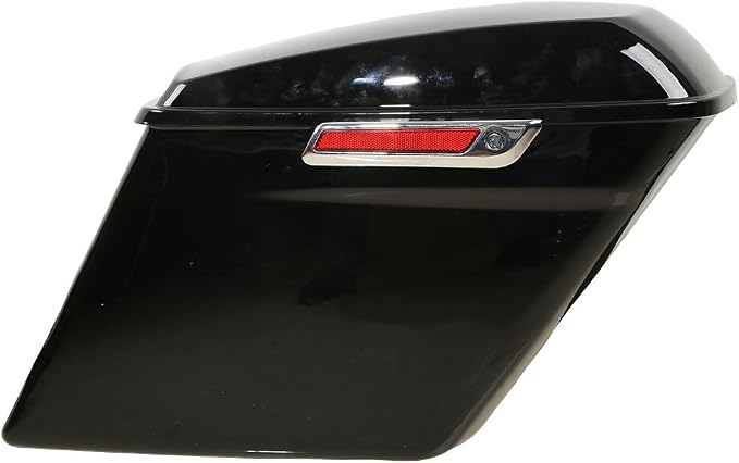 XFMT Vivid Black 5" Stretched Extended Saddlebags Hard Saddle Bags W/Chrome - Image 3