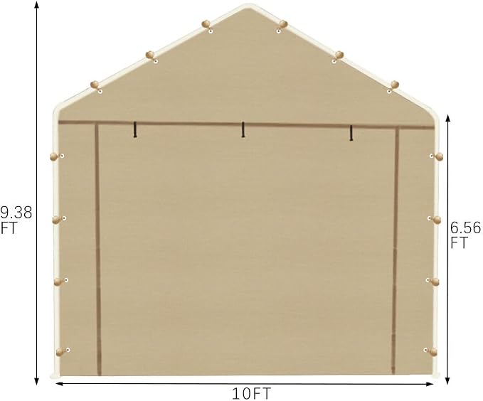 10 * 20 FT Carport Replacement Tarp Canopy, Sidewall kit Panel Set of 4 - Image 4