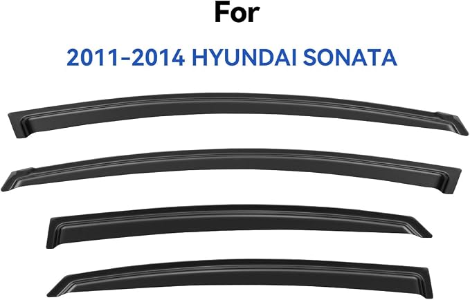 Window Visors Rain Guards for 2011 2012 2013 2014 Hyundai Sonata, Out-Channel - Image 2