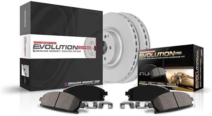 Power Stop CRK1358 Coated Brake Rotor and Ceramic Brake Pads- Front by PowerStop