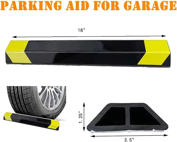 18" Heavy Duty Parking Aid for Garage, Car Parking Stopper for Garage 2 Pack - Image 2