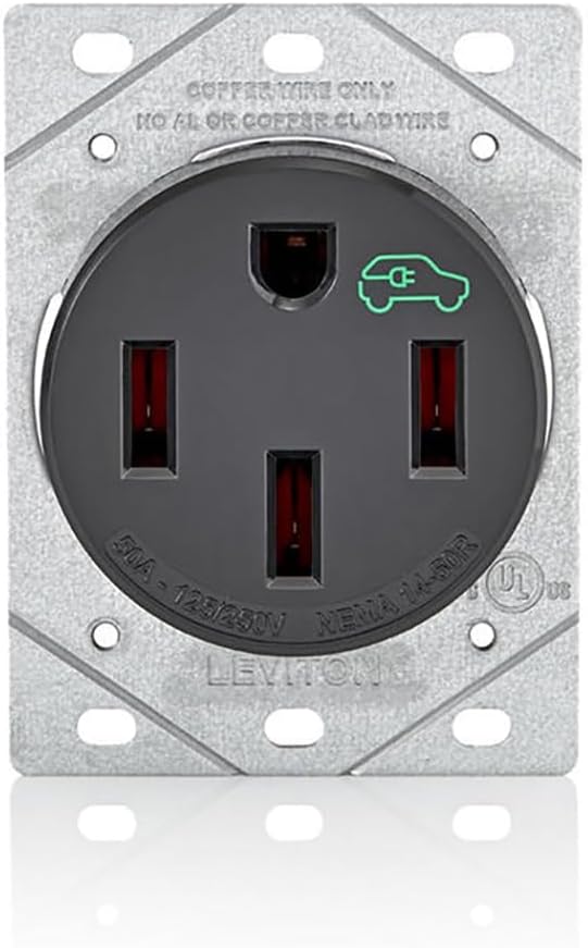 Leviton 50 Amp EV Charging Receptacle/Outlet, Heavy Duty by Leviton