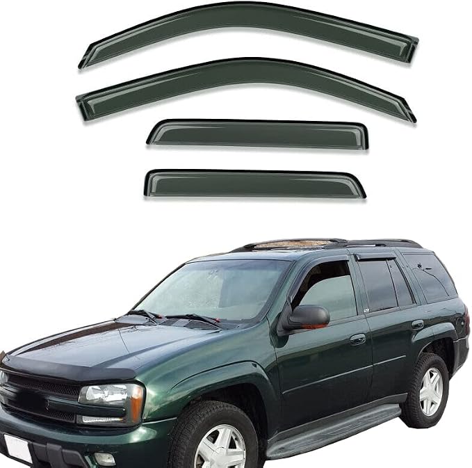 Wind Deflector Compatible with 2002-2009 Chevy Trailblazer Trailblazer SS Smoke - Image 2
