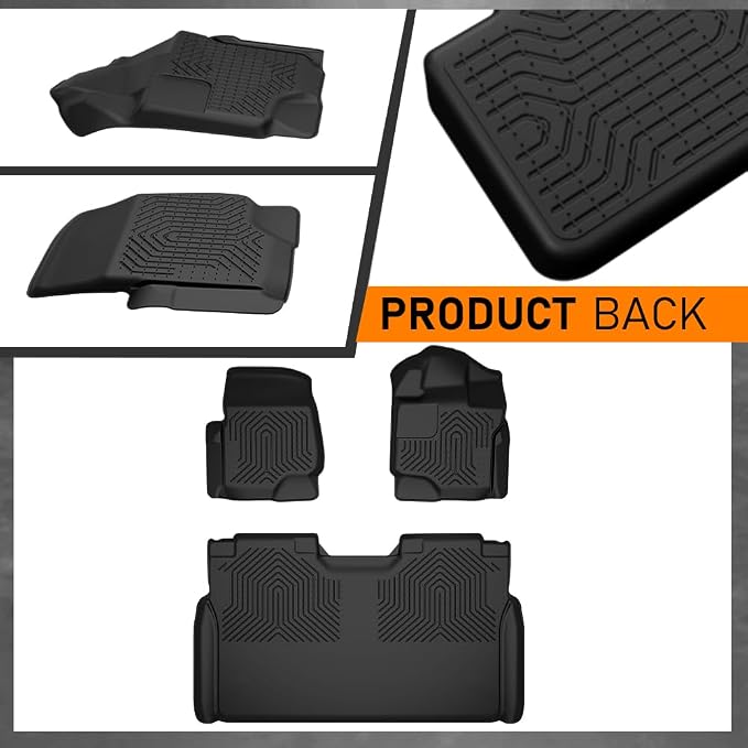 G-PLUS Floor Mats Fit for Ford F150 2015-2025 Super Crew w/o Fold Flat Storage - Image 8