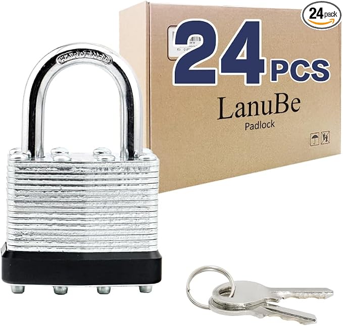 LanuBe Lock Laminated keyed Padlock, keyed Alike Locks, Normal Shackle by LanuBe