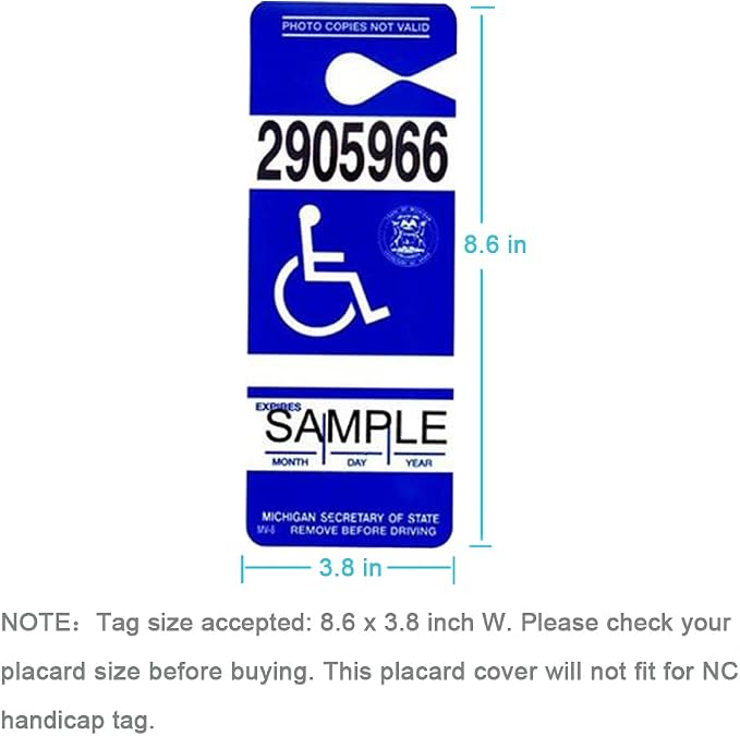Handicap Placard Holder for Auto, Small Size Ultra Transparent Handicapped - Image 2