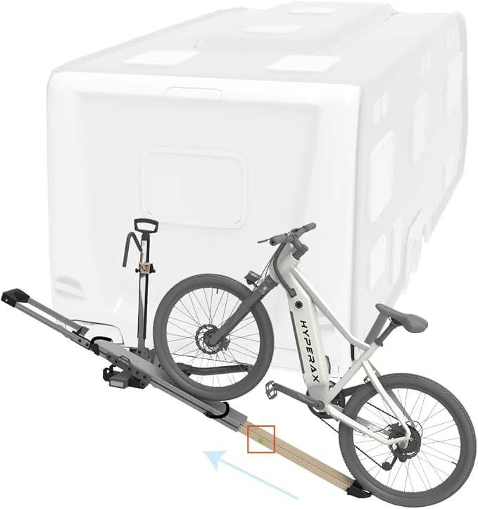 HYPERAX Patented Lift Assisted Volt Lift 1x RV Rated Hitch Mounted 2 E Bike by HYPERAX