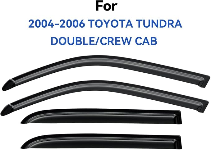 Window Visors Rain Guards for 2004 2005 2006 Toyota Tundra Double Cab, - Image 2