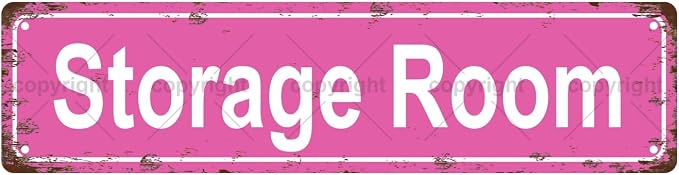 Storage Room Space Vintage Metal Tin Street Sign Bar Cafe Garage Cave Home Room by Unknown