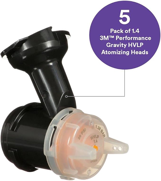 3M Performance Gravity HVLP Atomizing Head Refill Kit, Size 1.4, - Image 2