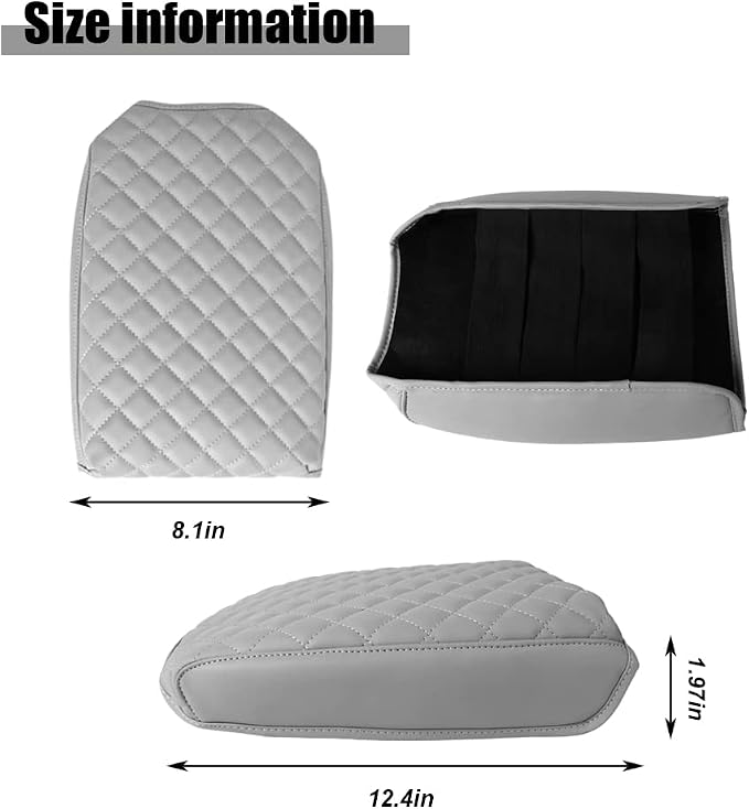 sportuli Center Console Cover Anti-Scratch Leather Armrest Cushion Compatible - Image 3