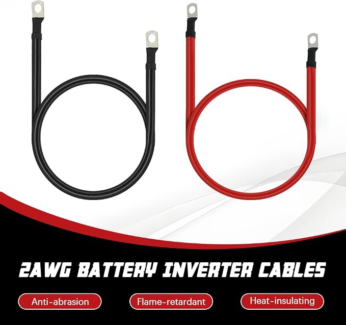 2 AWG Battery Cable 3FT 2 Gauge Pure Copper Battery Inverter Cables - Image 3