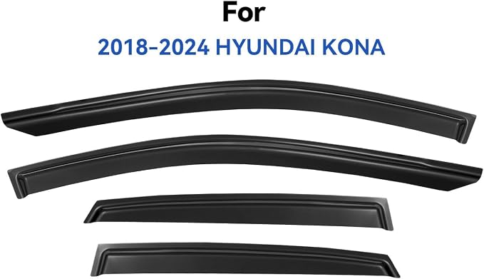 Window Visors Rain Guards for 2018-2023 Hyundai Kona, Out-Channel Window Vent - Image 2