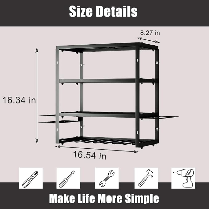AZERPIAN Tool Organizer Heavy Duty Power Wall Mount - Image 5