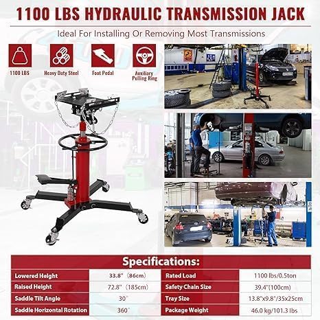 Transmission Jack with Wheels-Hydraulic Transmission Jack with Foot Pedal - Image 6