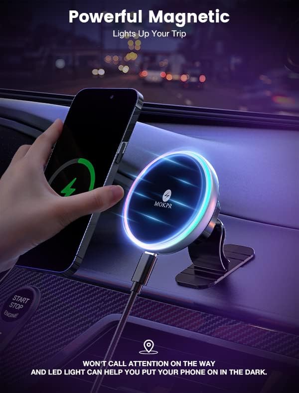 MOKPR for Magsafe Car Mount Charger-Wireless Car Charger-Magnetic Car Phone - Image 5