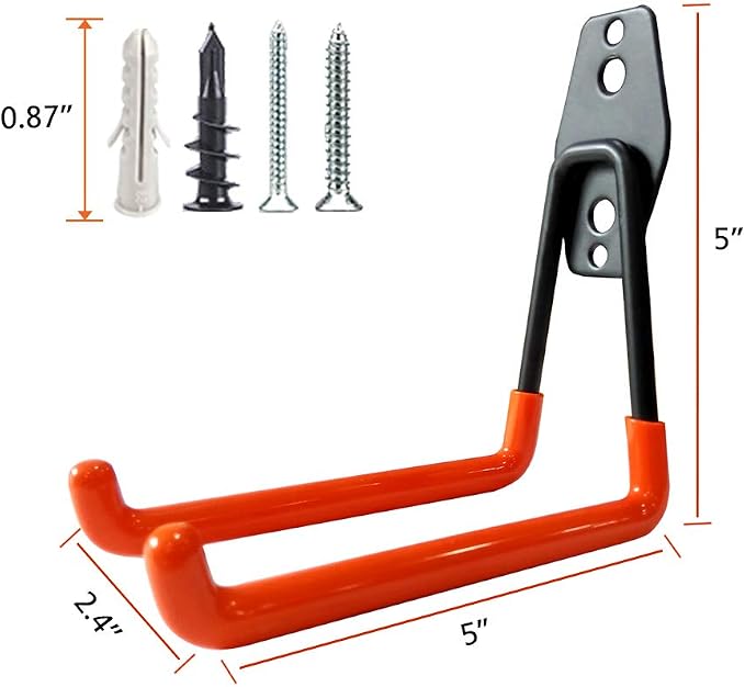 Garage Storage Utility Hooks，Garage Garden Tool Organizer，Steel Wall Mount Hooks - Image 2