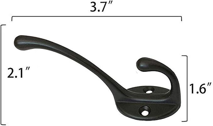 IBosins 10 Pack Heavy Duty Dual Coat Hooks Wall Mounted - Image 3