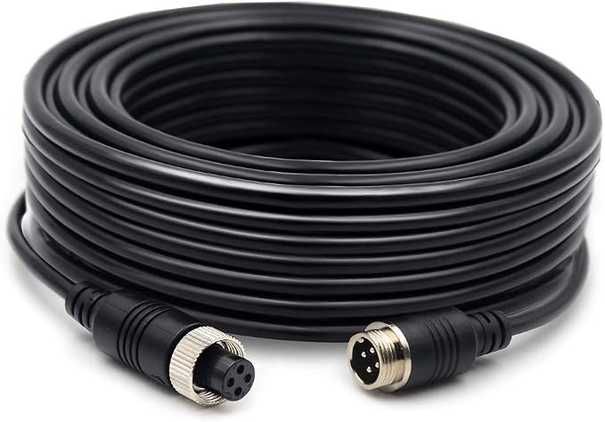 (17FT / 5m Backup Camera Cable, 4-pin Aviation Video Extension Cable, Car Video by Collyon