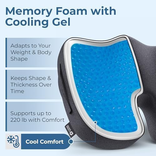 5 STARS UNITED Seat Cushion for Tailbone Pain Relief – Memory Foam Lifting - Image 4