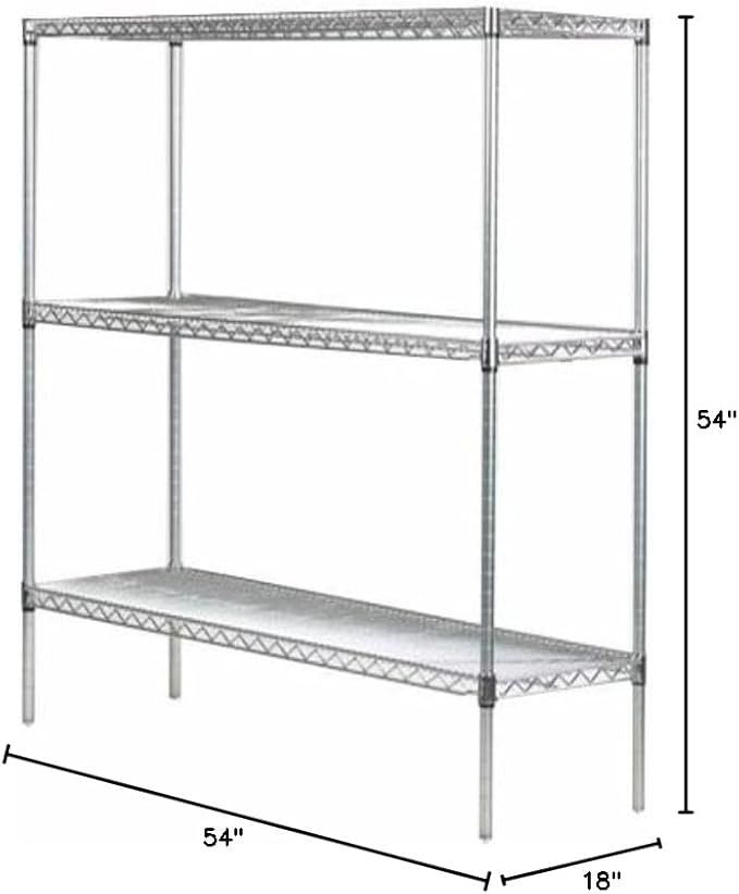 Omega 18" Deep x 54" Wide x 54" High 3 Tier Gray Starter Shelving Unit - Image 3