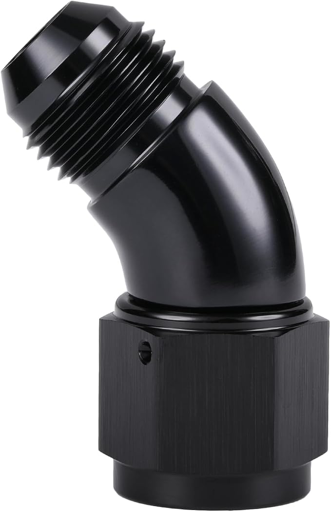 45 Degree 8AN Male to 8AN Female Swivel Full Flow Fitting Adapter Coupler - Image 5