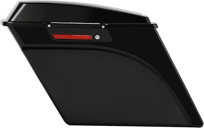 XFMT Motorcycle Stretched Saddlebags Vivid Black 5" Extended Hard Saddle Bags - Image 2
