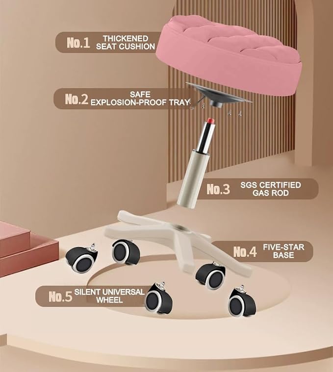 Small Chair Round Rolling Stool - Image 6