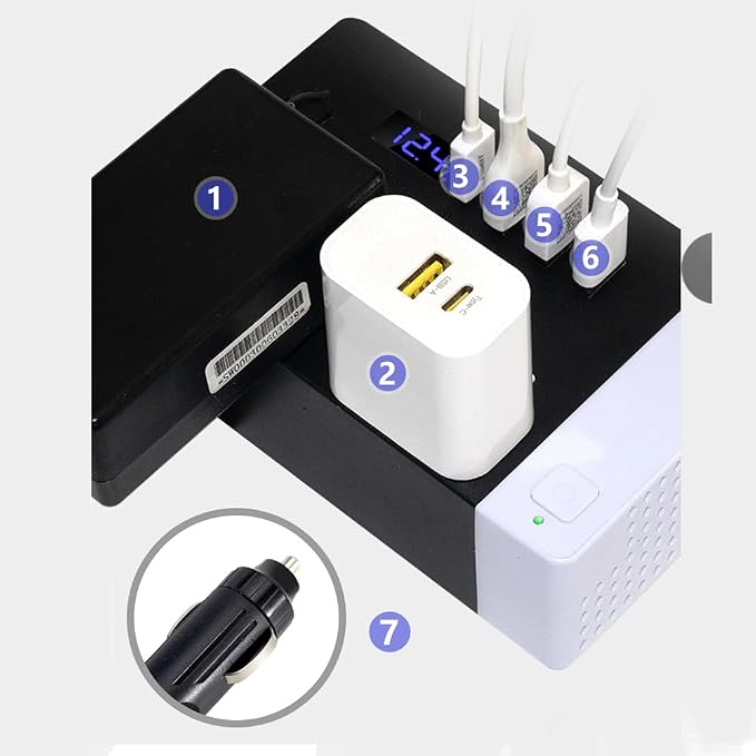 300W Car Power Inverter, DC 12V to 110V AC Car Plug Adapter Outlet - Image 6