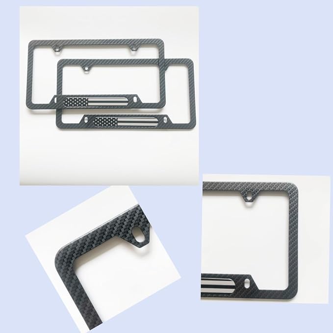License Plate Frames, 2 Packs Front Rear Car Tags, Aluminum Alloy License Plate - Image 3