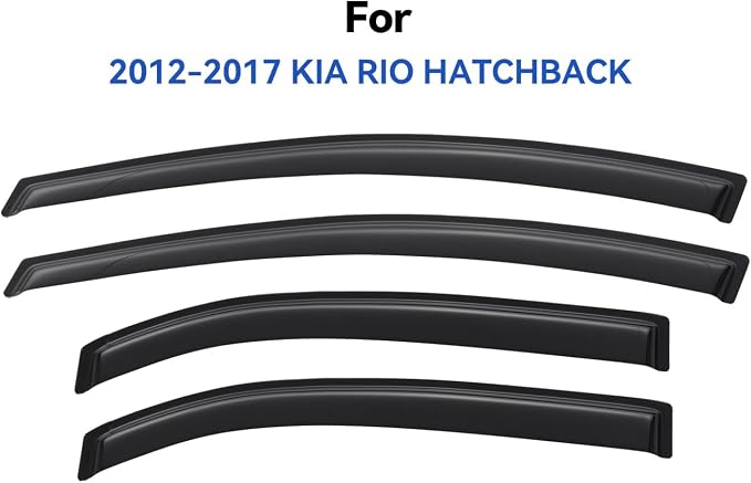 Window Visors Rain Guards for 2012-2017 Kia Rio Hatchback, Out-Channel Window - Image 2