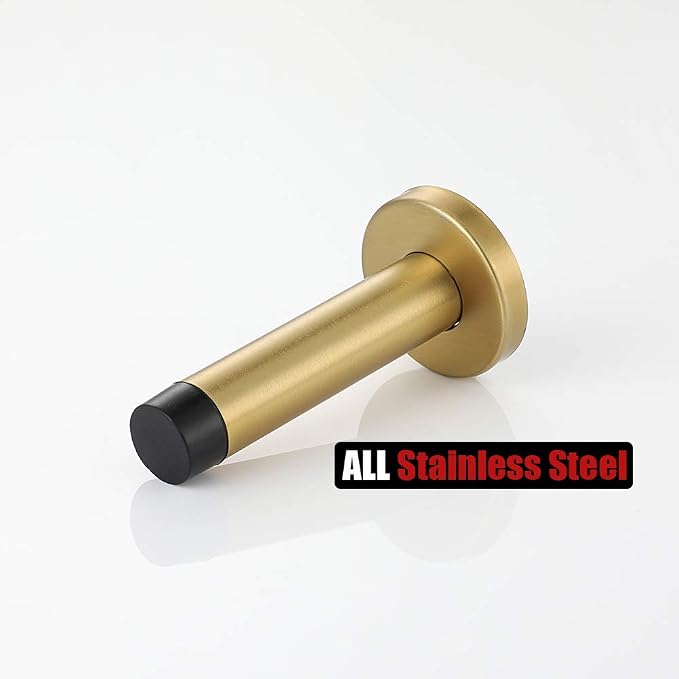 JQK Door Stopper Gold, 304 Stainless Steel Thicken 1mm Sound Dampening Door - Image 7