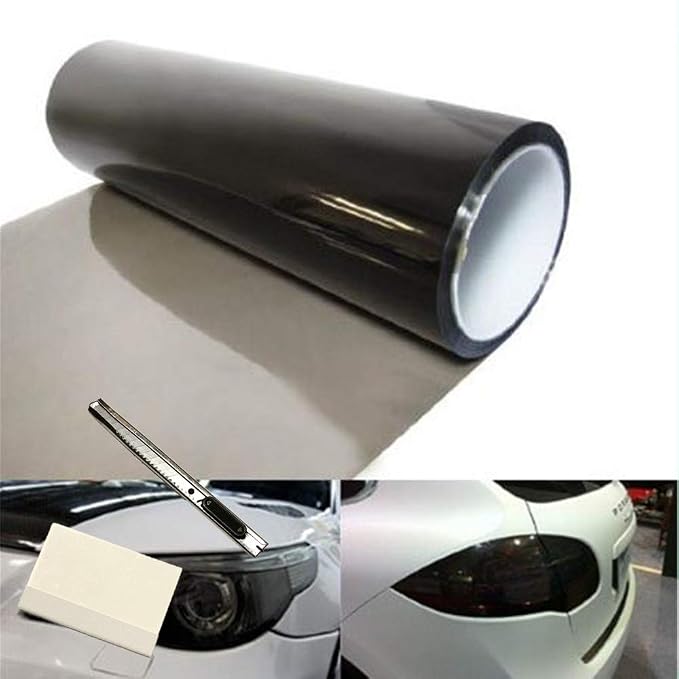 12 by 48 Inches Self Adhesive Headlight, Tail Lights, Fog Lights Tint Vinyl Film by F+%26+B+LED+LIGHTS