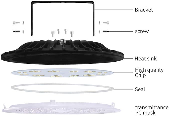 Viugreum 10 Pack 200W UFO LED High Bay Light, 20000LM 6500K Daylight White LED - Image 2