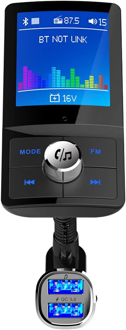 Bluetooth FM Transmitter for Car 1.5" Color Screen Display Wireless Handsfree - Image 8