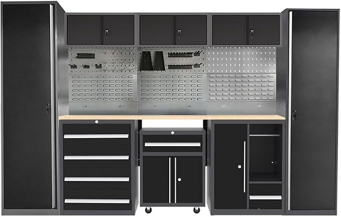 JZD Metal Garage Tool Cabinet Set, Heavy Duty, Included Rolling Chest, by JZD