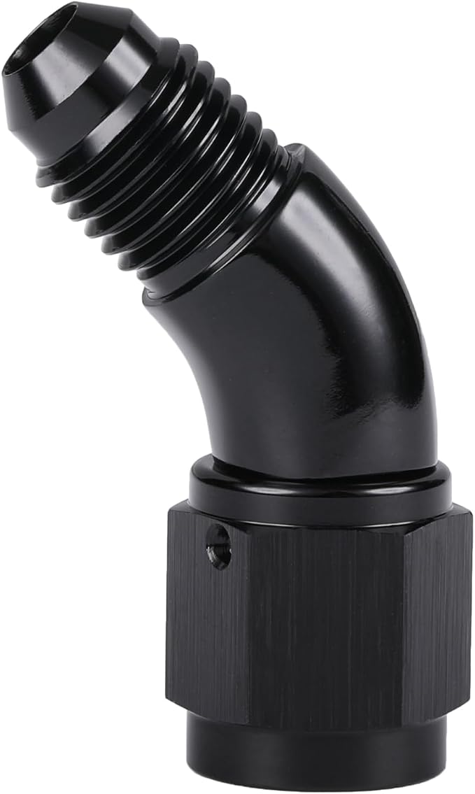 45 Degree 4AN Male to 4AN Female Swivel Full Flow Fitting Adapter Coupler by Podavelle