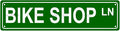 BIKE SHOP LN Space Metal Tin Street Sign Bar Cafe Garage Cave Home Room Wall by Unknown