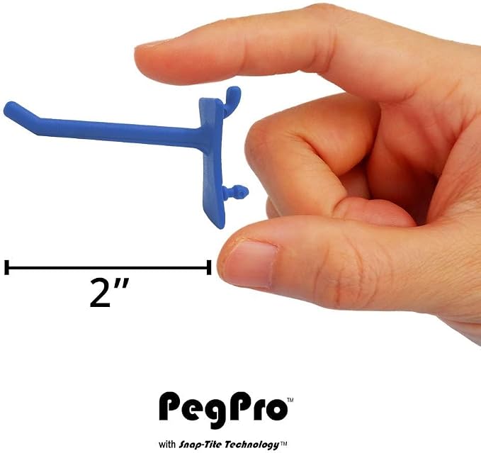 PegPro® 2" Hooks Kit for Standard “Wood Fiber” pegboard – Durable Plastic - Image 6
