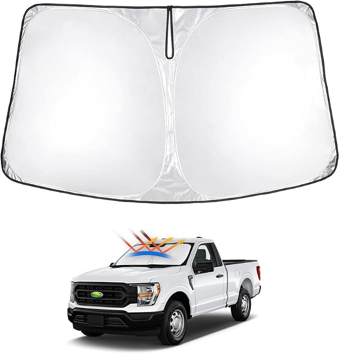 T TGBROS Windshield Sun Shade for Ford F150 2015-2020 Accessories Foldable Sun by TTGBROS