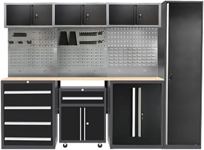 JZD Storage Cabinet System Workshop, Professional Tool Storage Workbench Set by JZD