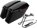 XFMT Vivid Black Motorcycle Saddlebags Hard Saddle Bags W/Black Latches & by XFMT