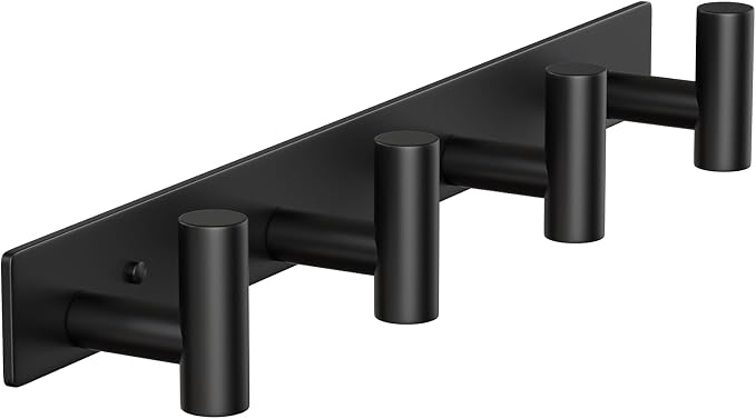 Wall Mounted Coat Rack-4 Hooks, Heavy Duty Stainless Steel Hook Rail - Image 9
