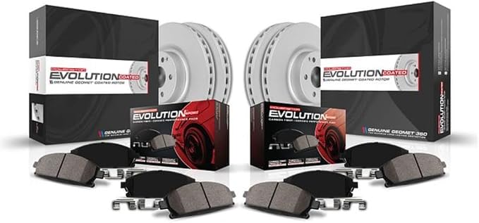 Power Stop CRK4104 Front and Rear Z23 Evolution Geomet Coated Brake Kit by PowerStop