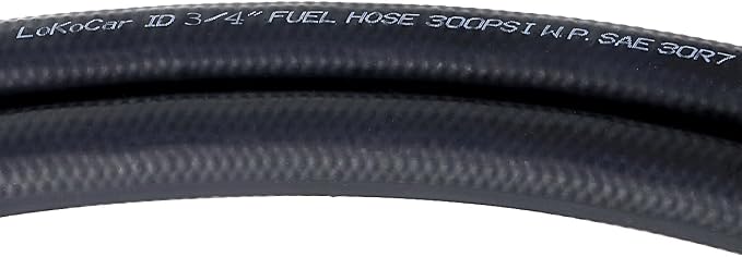 LokoCar Rubber Fuel Hose Line Push Lock 3/4" ID SAE 30R7 NBR 10ft 300PSI Black - Image 2