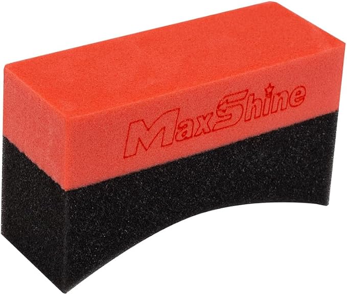 Maxshine Tire Dressing Applicator, Curved Foam Pad 10x4cm, High-Density - Image 2