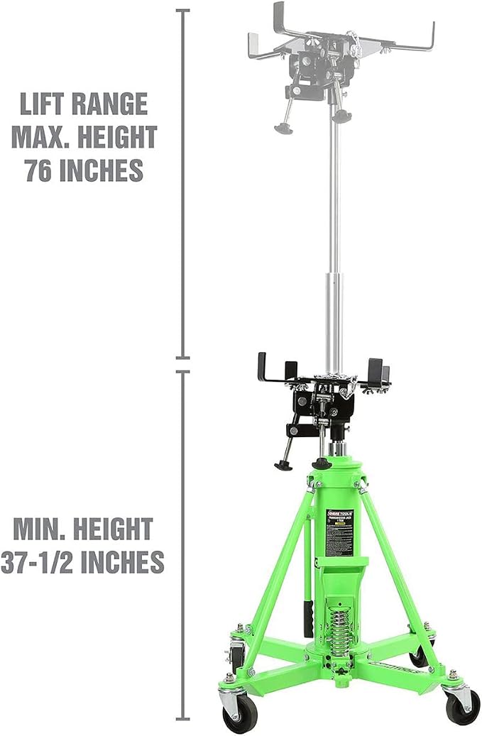 OEMTOOLS 26842 Transmission Jack, 1 Ton 2 Stage Telescoping High Lift, 37.5-76 - Image 2